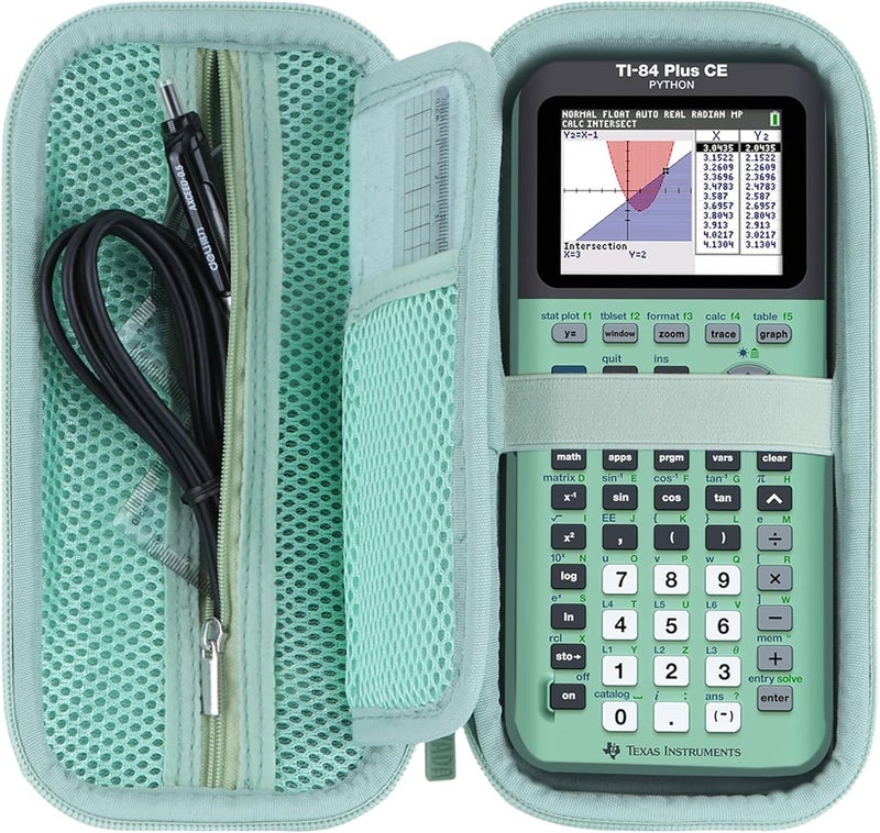 RIYADAone Hard Case Replacement for Texas Instruments TI-84 Plus CE/TI-84 Plus/TI-Nspire CX II CAS/TI-Nspire CX II/TI-83 Plus/TI-89 Titanium/TI-85 / TI-86 Color Graphing Calculator (Pale Green Case) - Image 1